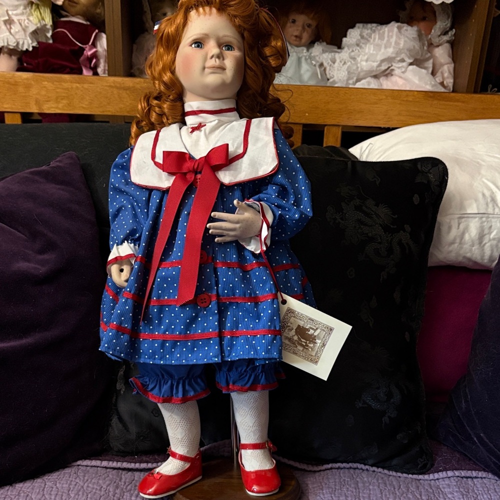 Meribeth by world, Gallery Classic Red and Blue Porcelain Doll